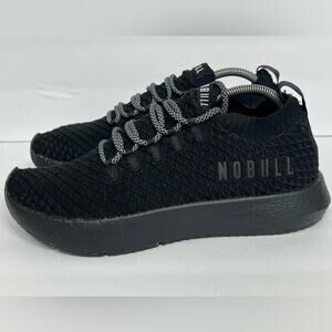 NOBULL Men's Drive Knit Runner Sneakers- Triple Black (Size 10.5)